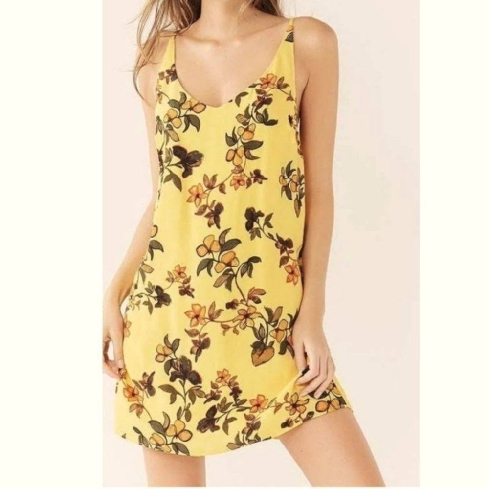 Urban Outfitters Yellow Floral Zoe Dress | Size Large